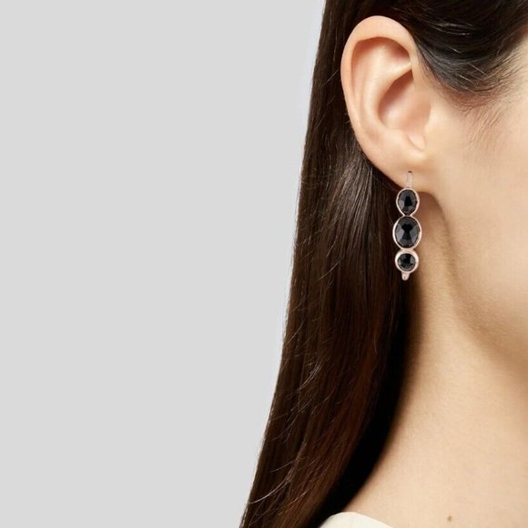 COPY - Ippolita Rose Gold Rock Candy Collection14K Rose Gold-Plated & Onyx Hoop… - Picture 4 of 7